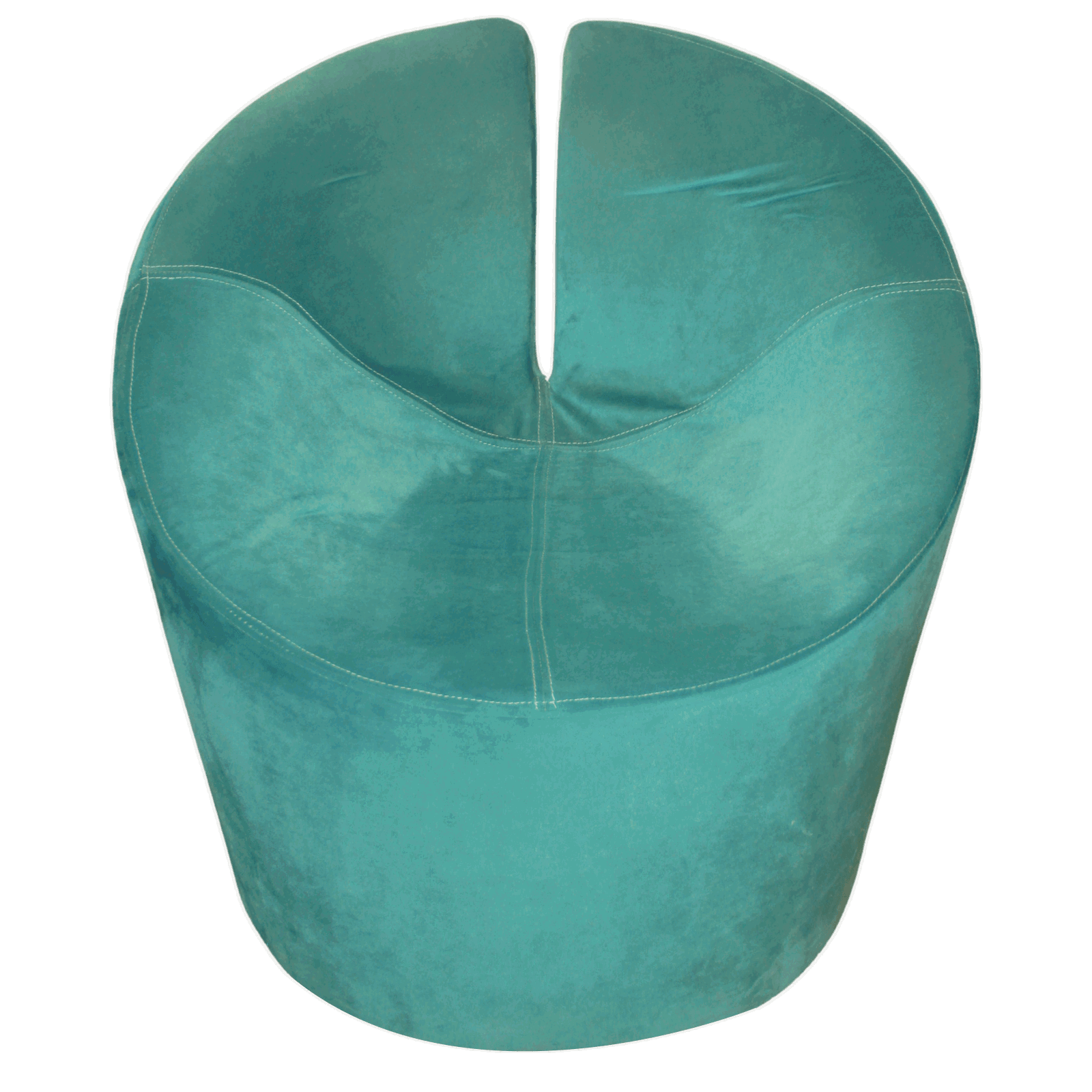 Swivel Blue Fabric Upholstery & Metal Base Ottoman -