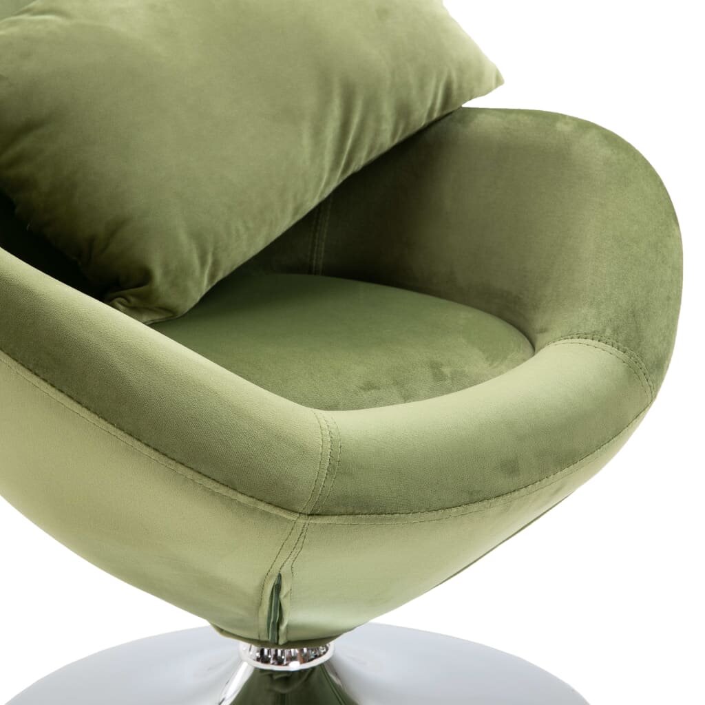 Swivel Egg Chair with Cushion Velvet Padded Seat Lounge Chair -