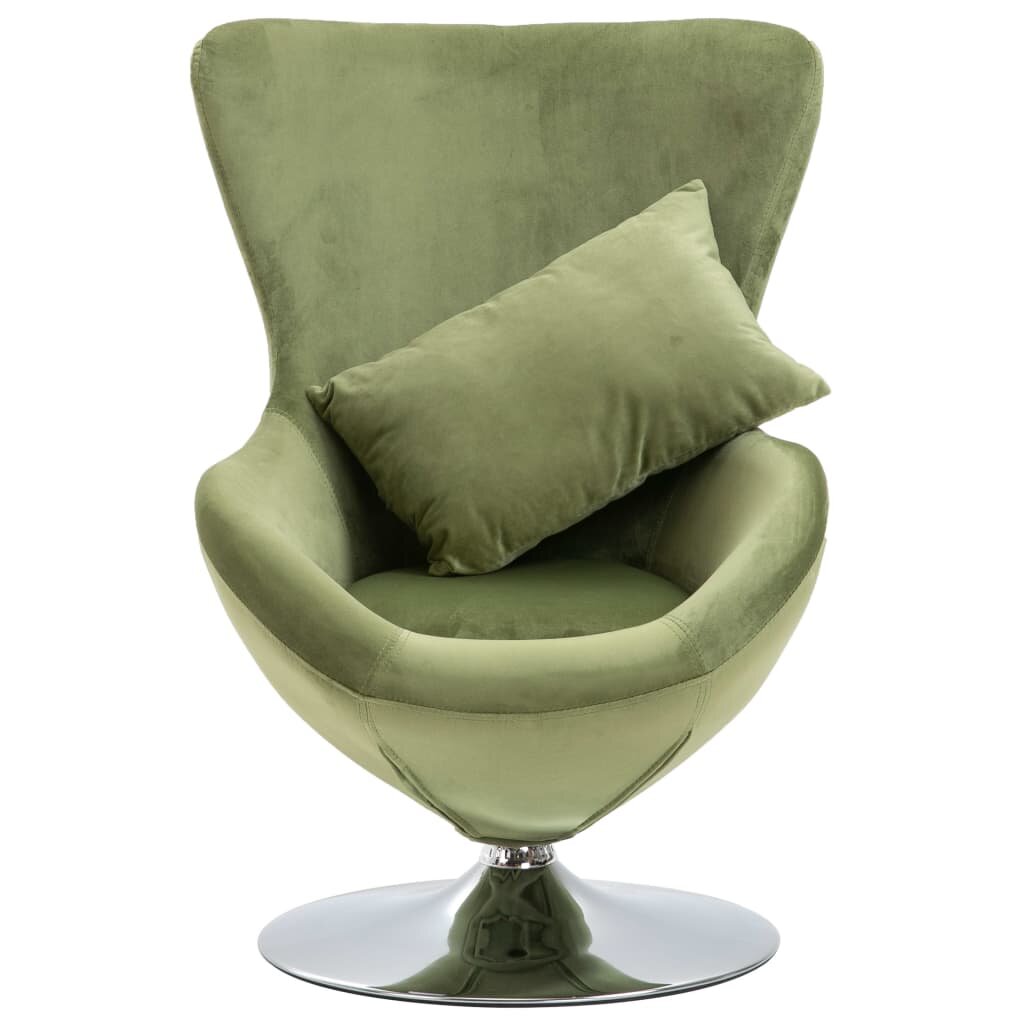 Swivel Egg Chair with Cushion Velvet Padded Seat Lounge Chair -
