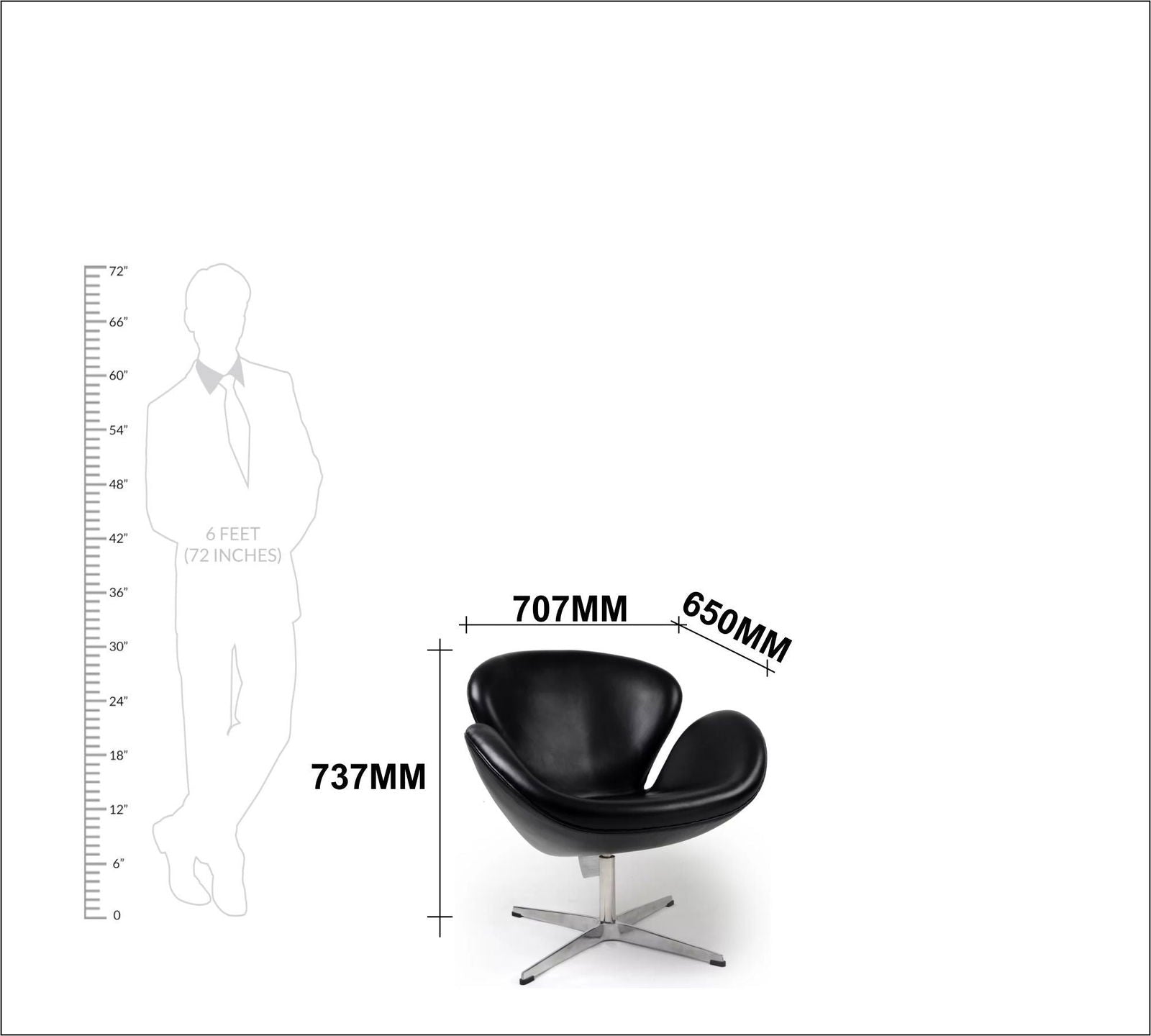 Swivel Lounge Chair in Metal Base -