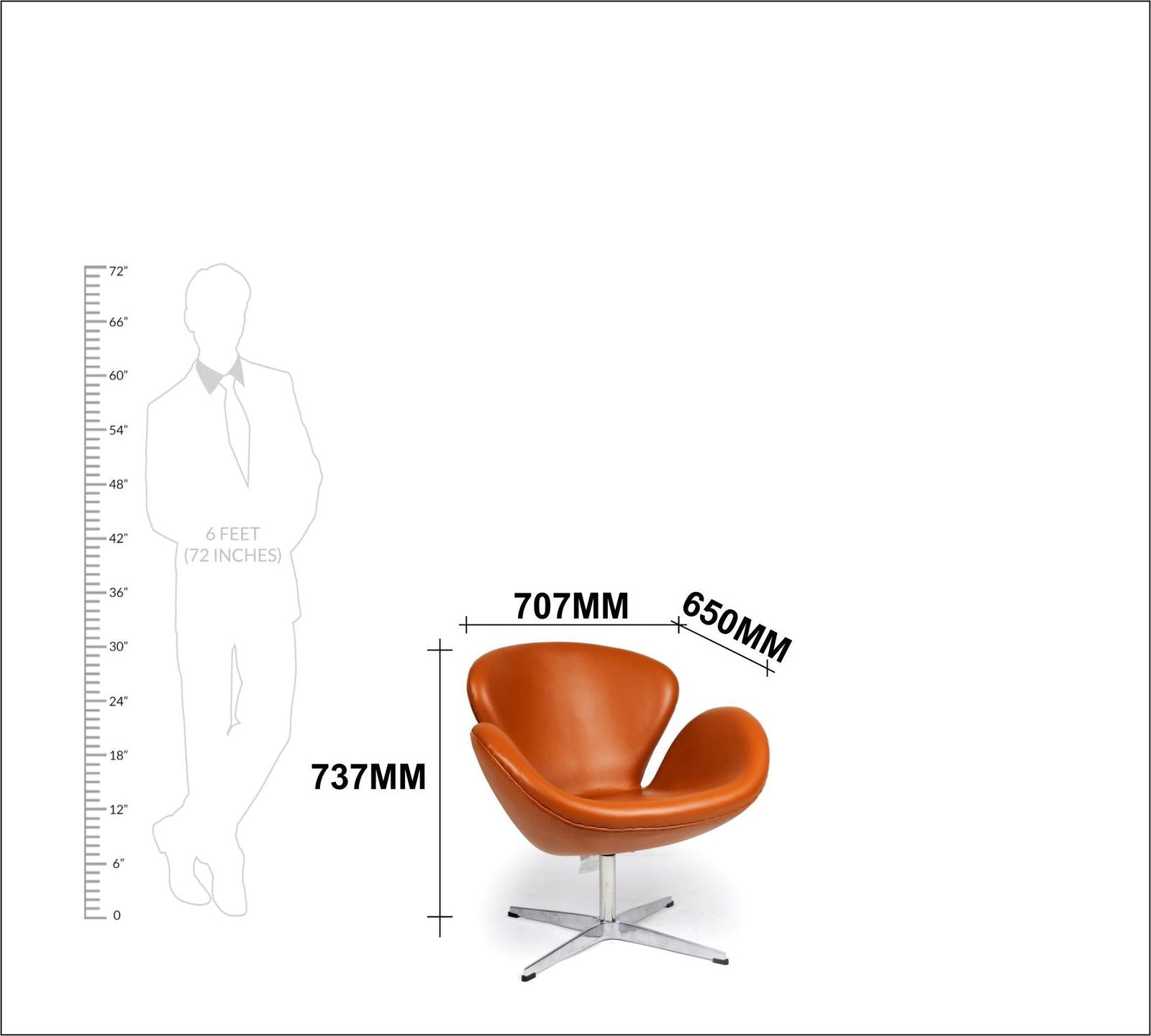 Swivel Lounge Chair in Metal Base -