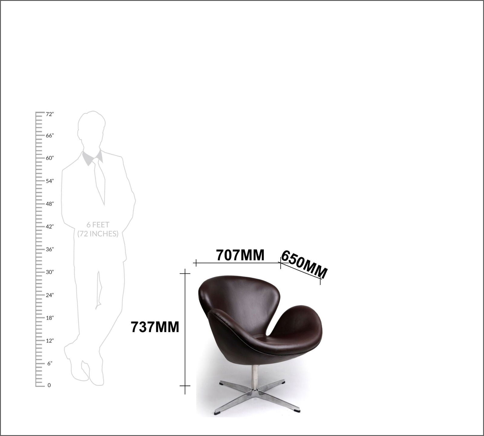 Swivel Lounge Chair in Metal Base -