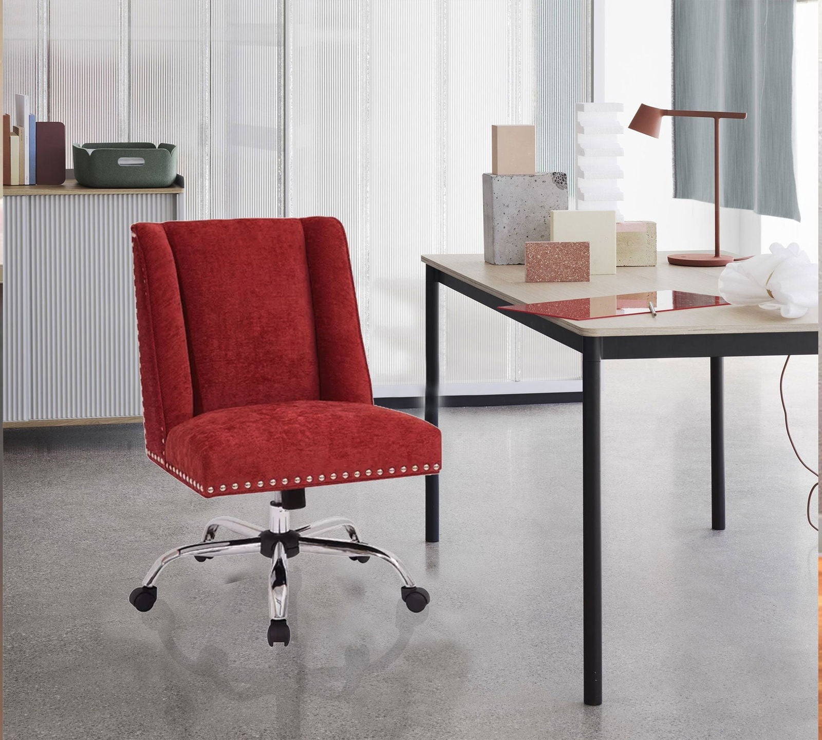 Swivel Lounge Chair with Chrome Base -