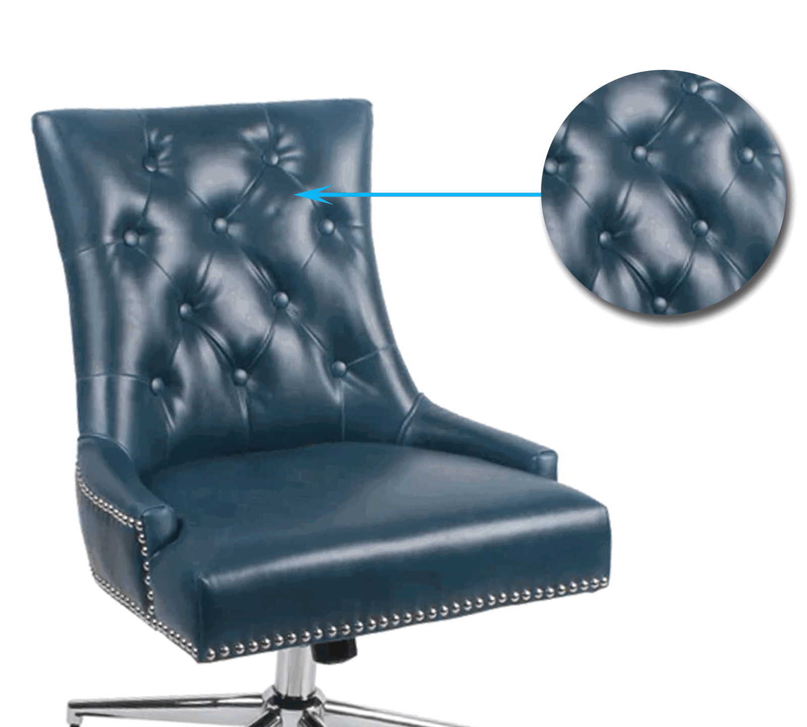 Swivel Lounge Chair with Height Adjustable Chrome Base -