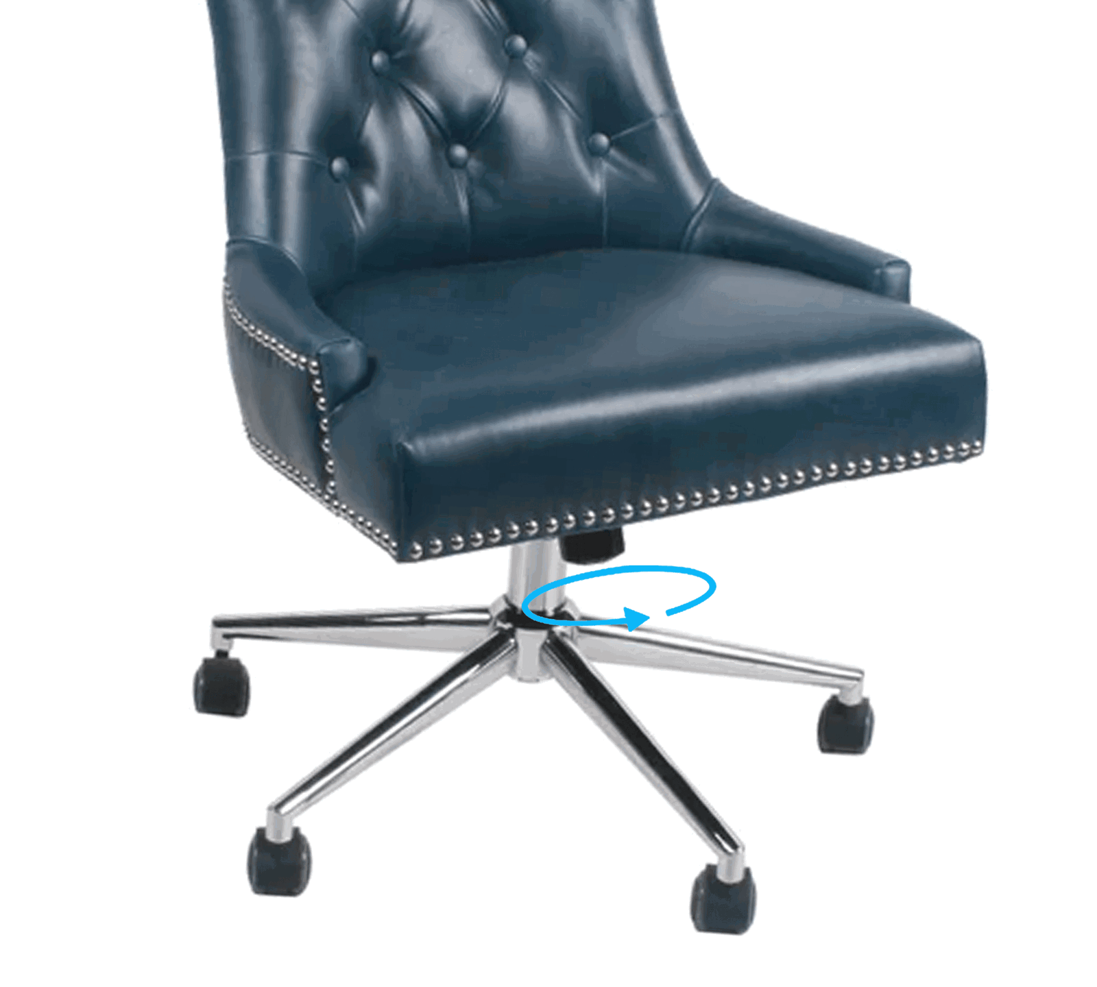 Swivel Lounge Chair with Height Adjustable Chrome Base -