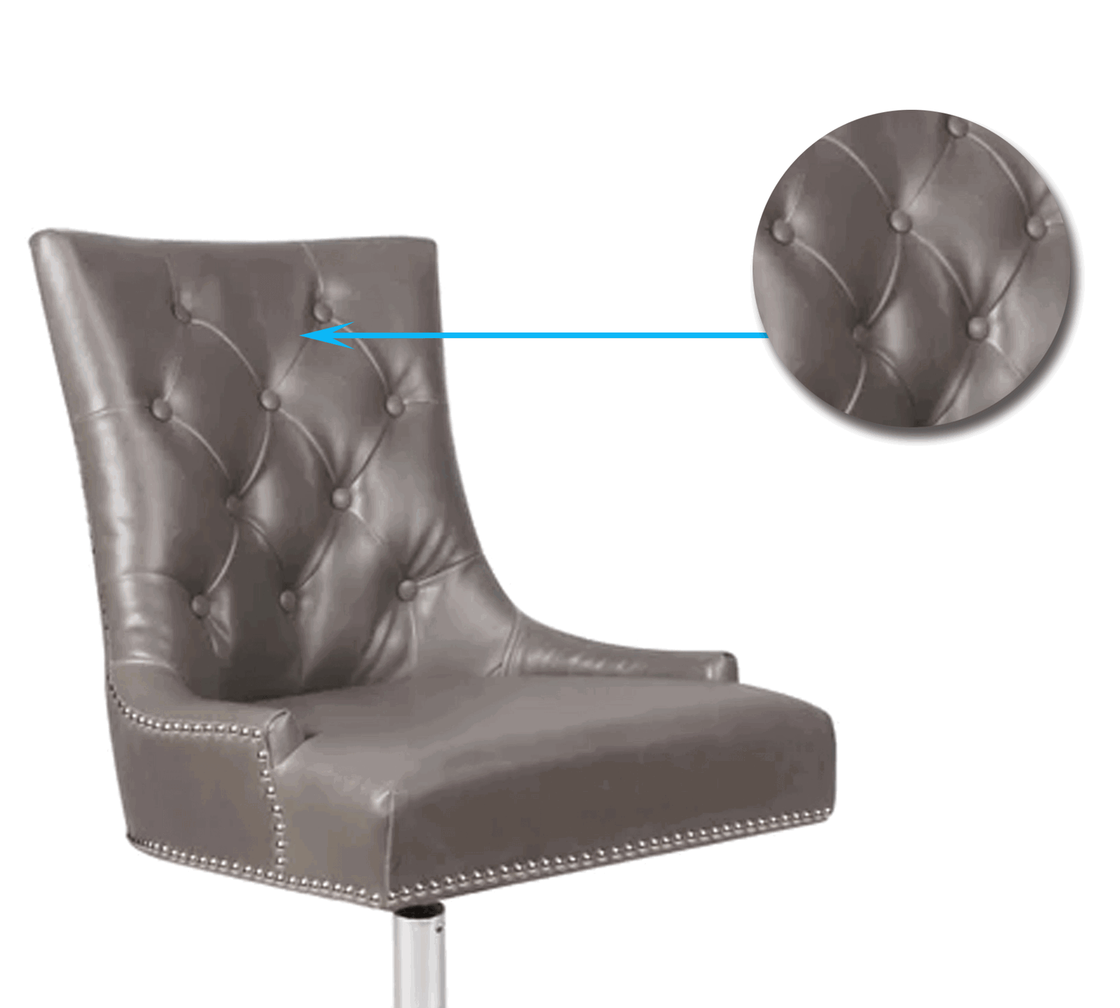 Swivel Lounge Chair with Height Adjustable Chrome Base -