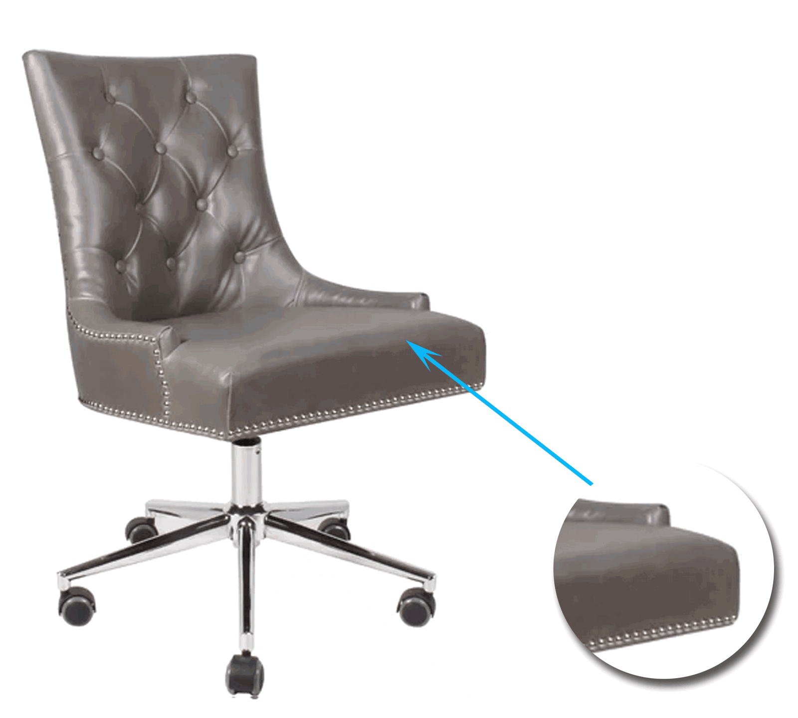 Swivel Lounge Chair with Height Adjustable Chrome Base -