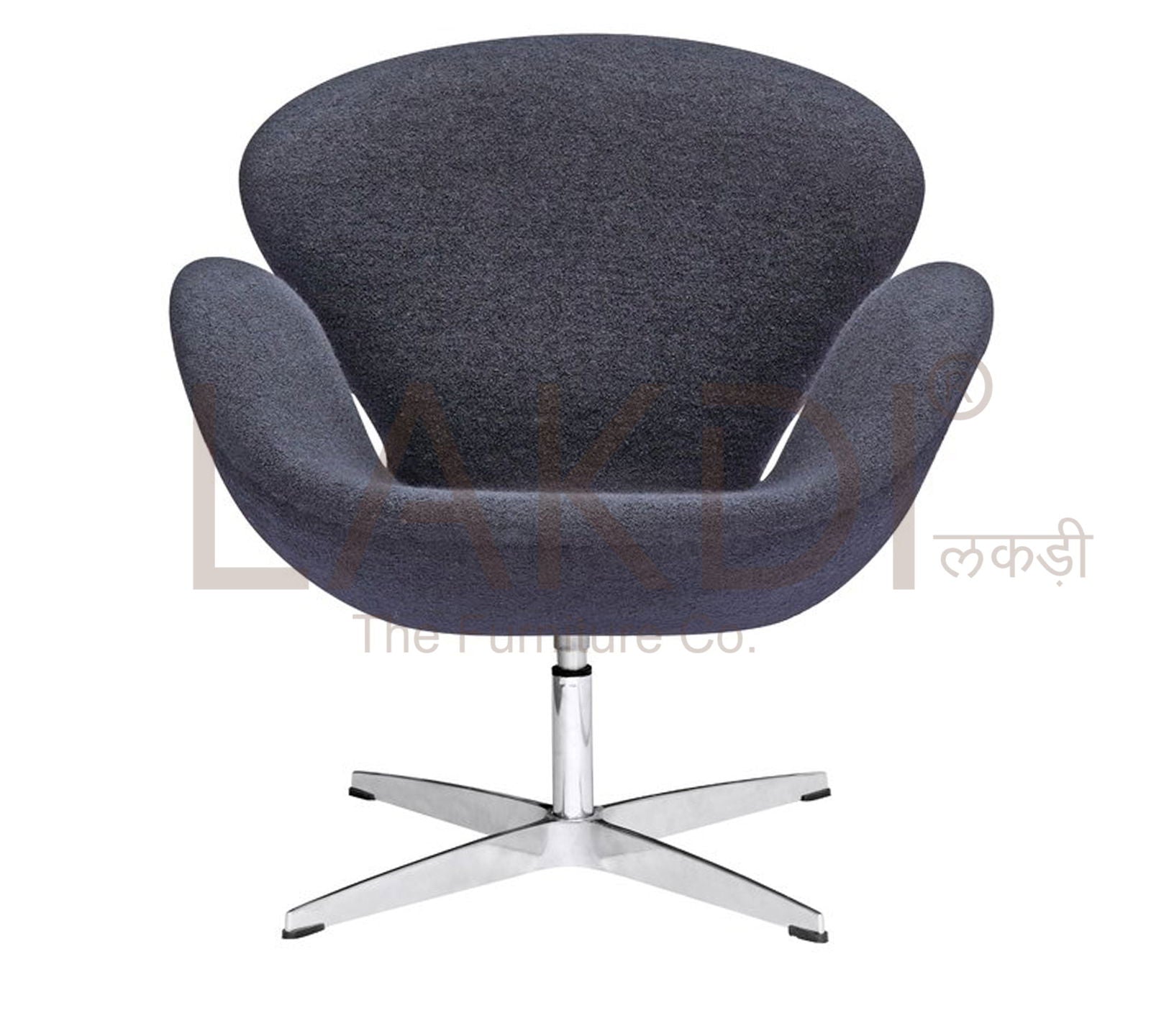 Swivel Tulip Chair With Metal Chrome Base -