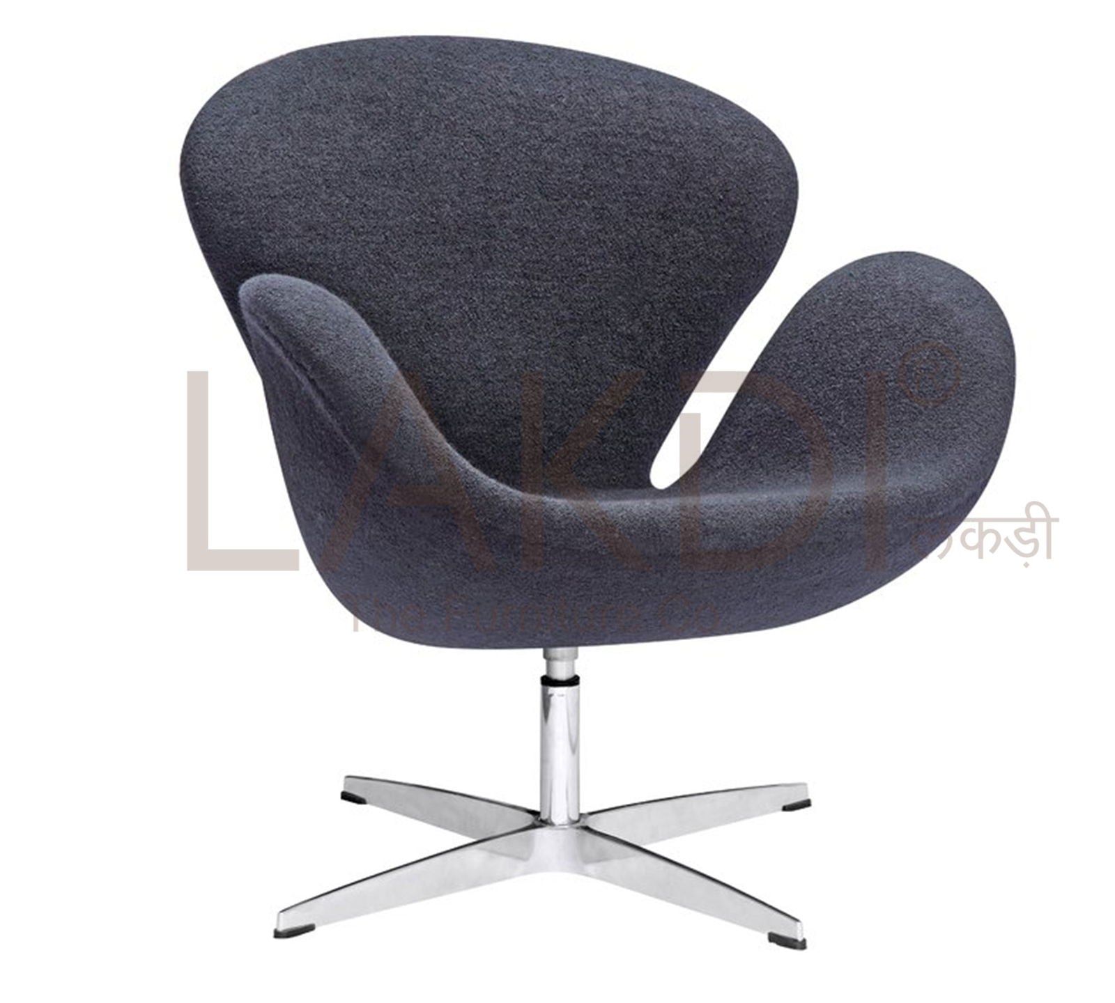 Swivel Tulip Chair With Metal Chrome Base -