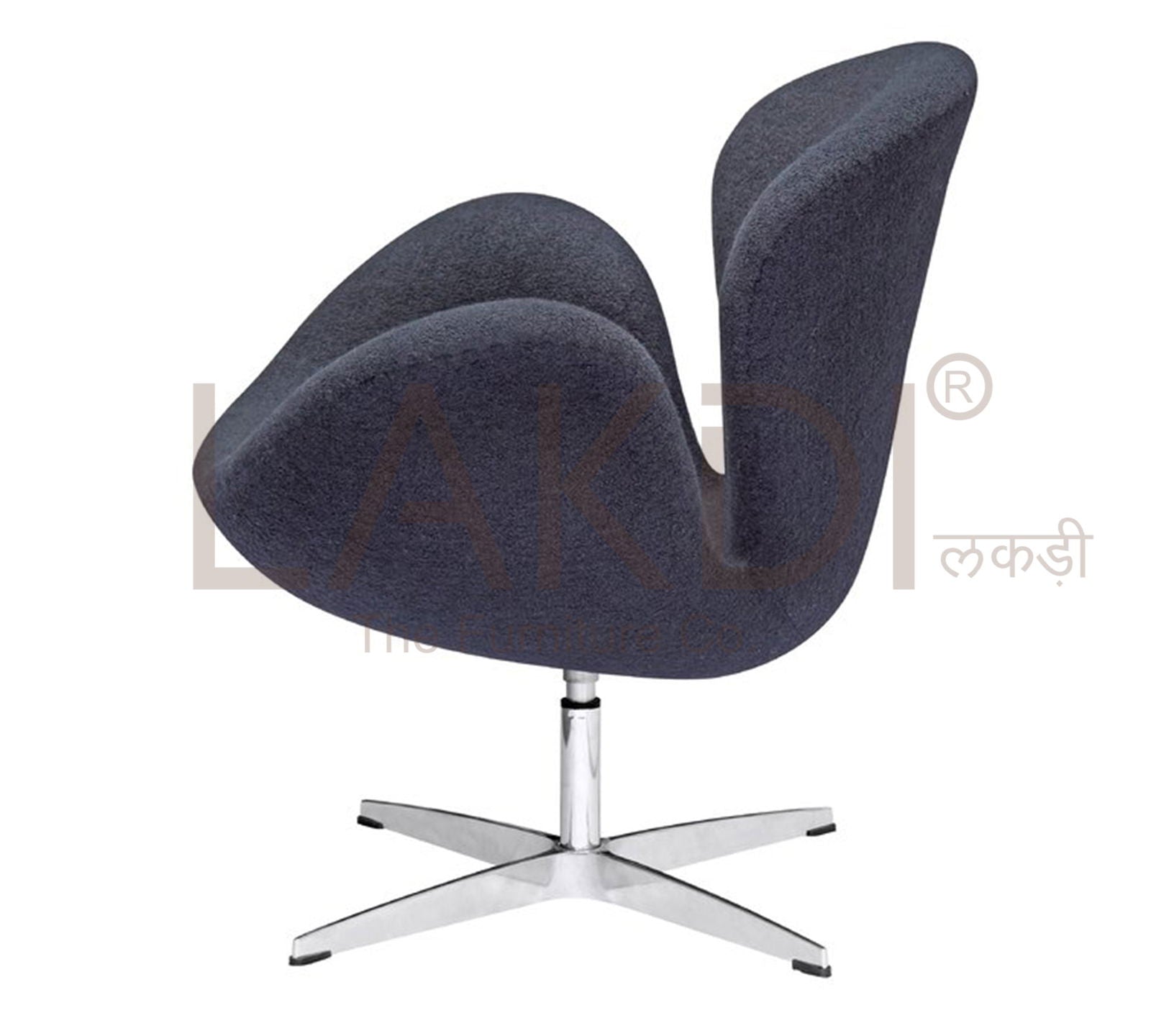 Swivel Tulip Chair With Metal Chrome Base -