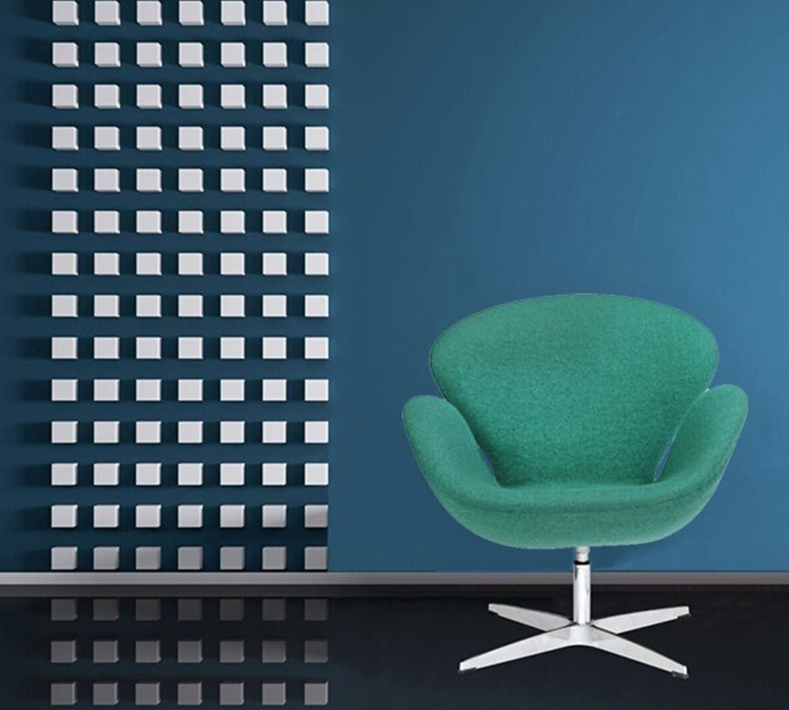 Swivel Tulip Chair With Metal Chrome Base -