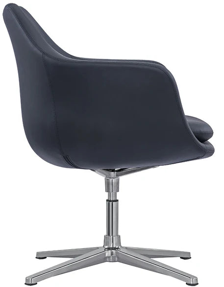 Swivel leather Accent chair with armrests -