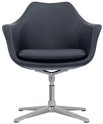Swivel leather Accent chair with armrests -