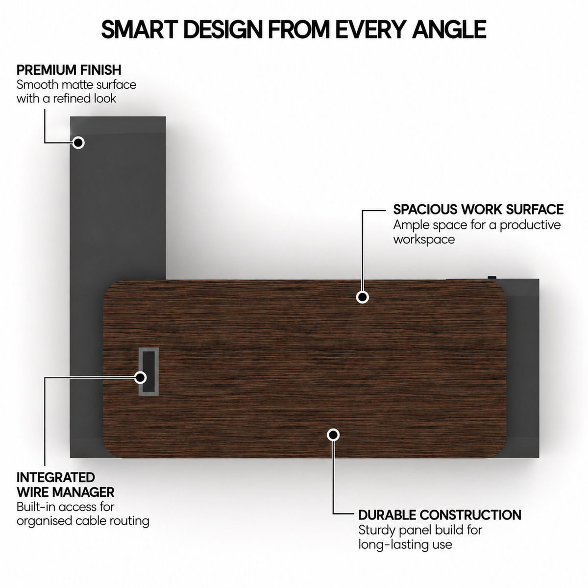 Luxury L Shape Director Office Table with Side Storage Unit, Premium Cabin Table for CEO, Director, MD Office Furniture