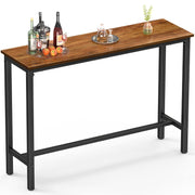 Table with Wooden Top and Metal Black Powder Coated Legs -
