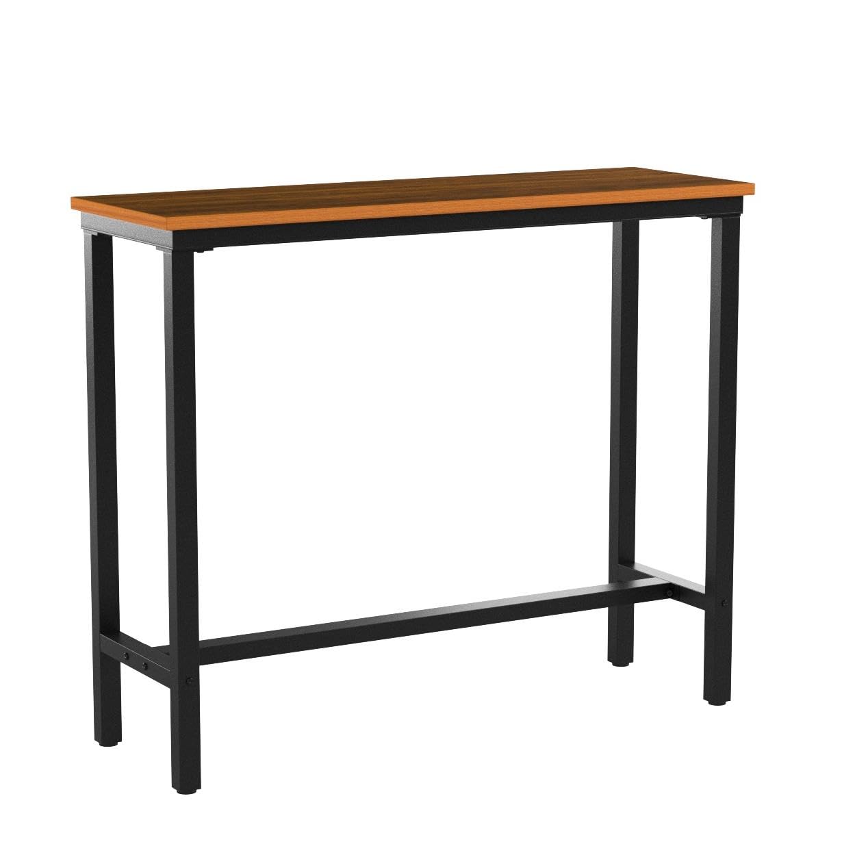 Table with Wooden Top and Metal Black Powder Coated Legs -