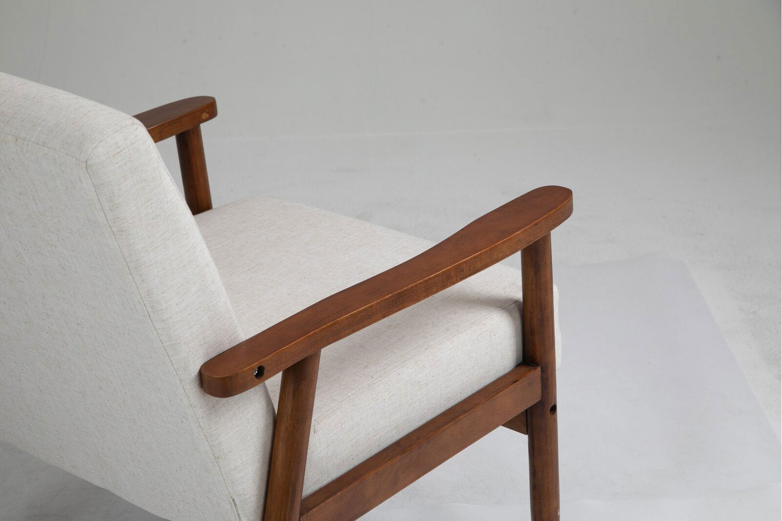 Teak Wood Arm Chair Comfortably Padded Seat and Back Cushions -