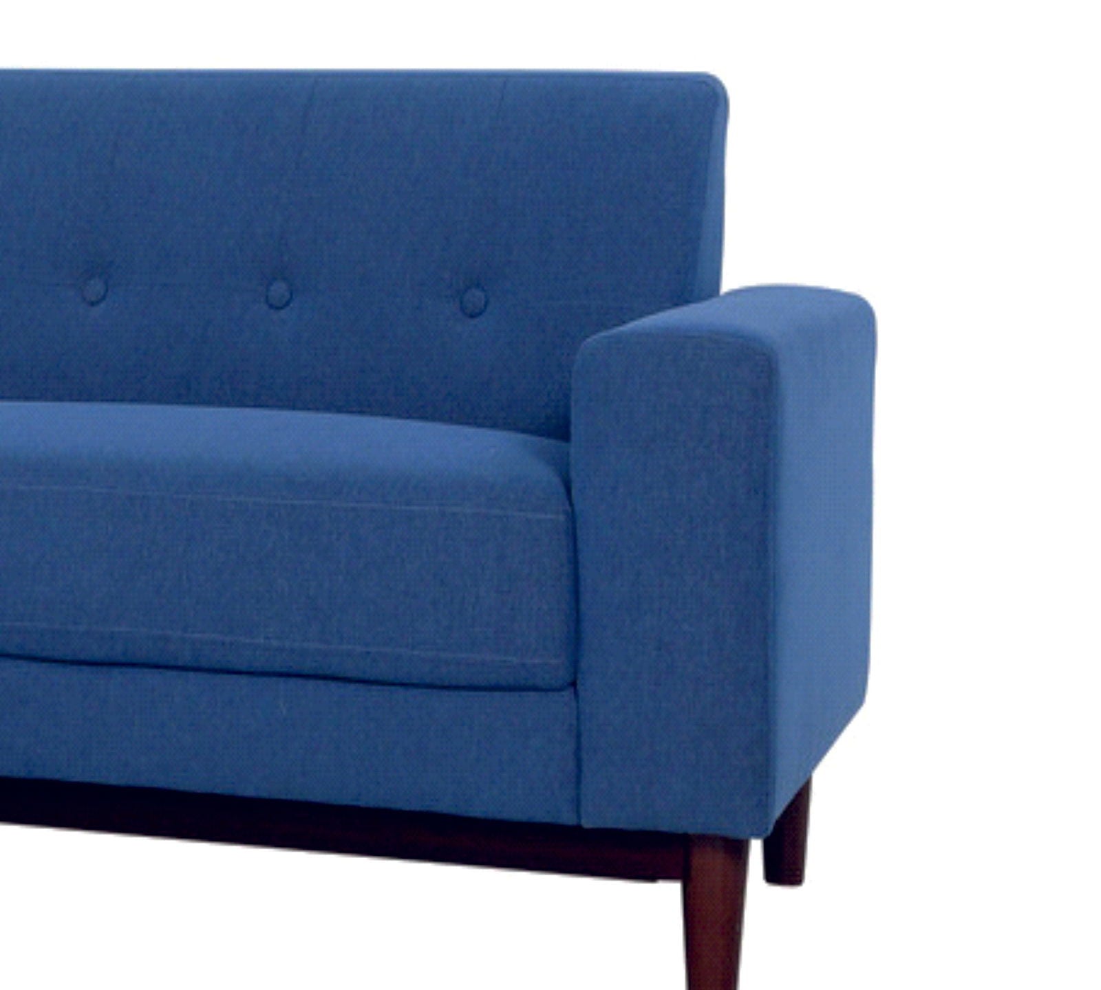 Three Seater Sofa With Wooden Legs Base Cushioned -