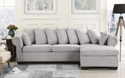 Three Seater Sofa and Chaise With Solid Wooden Frame Fabric -