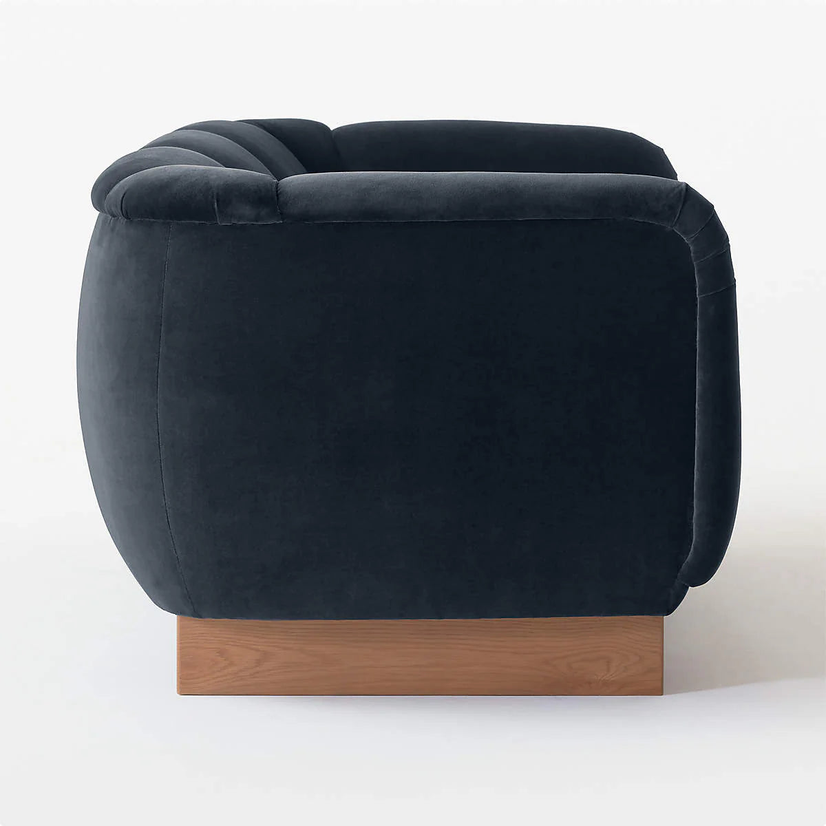 Three Seater Velvet Fabric Sofa With Solid Wooden Frame and Teak Wood Legs  base -