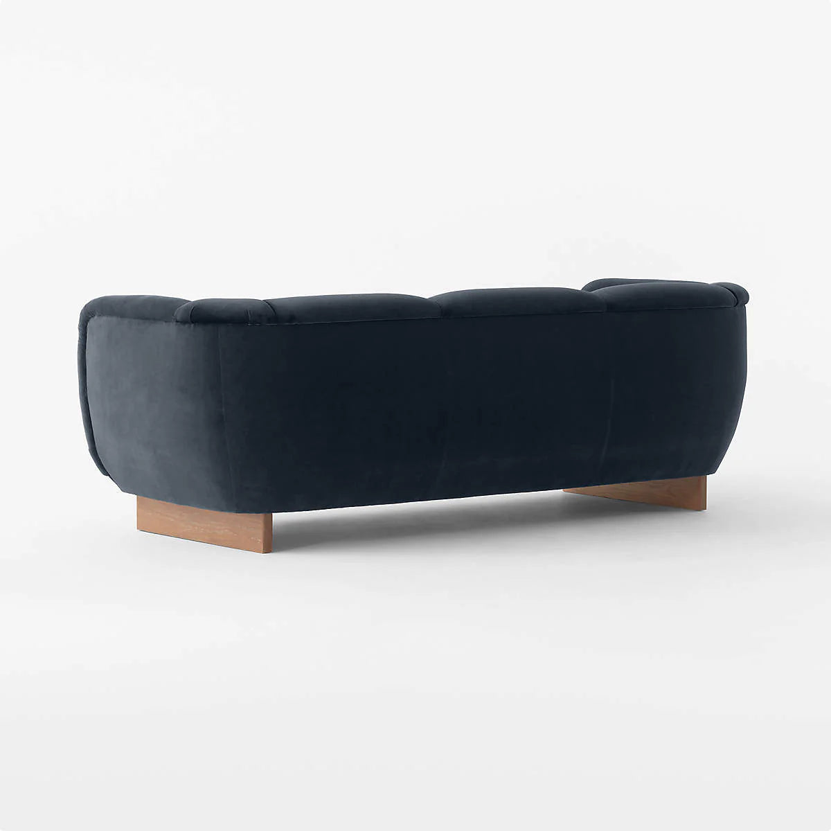 Three Seater Velvet Fabric Sofa With Solid Wooden Frame and Teak Wood Legs  base -