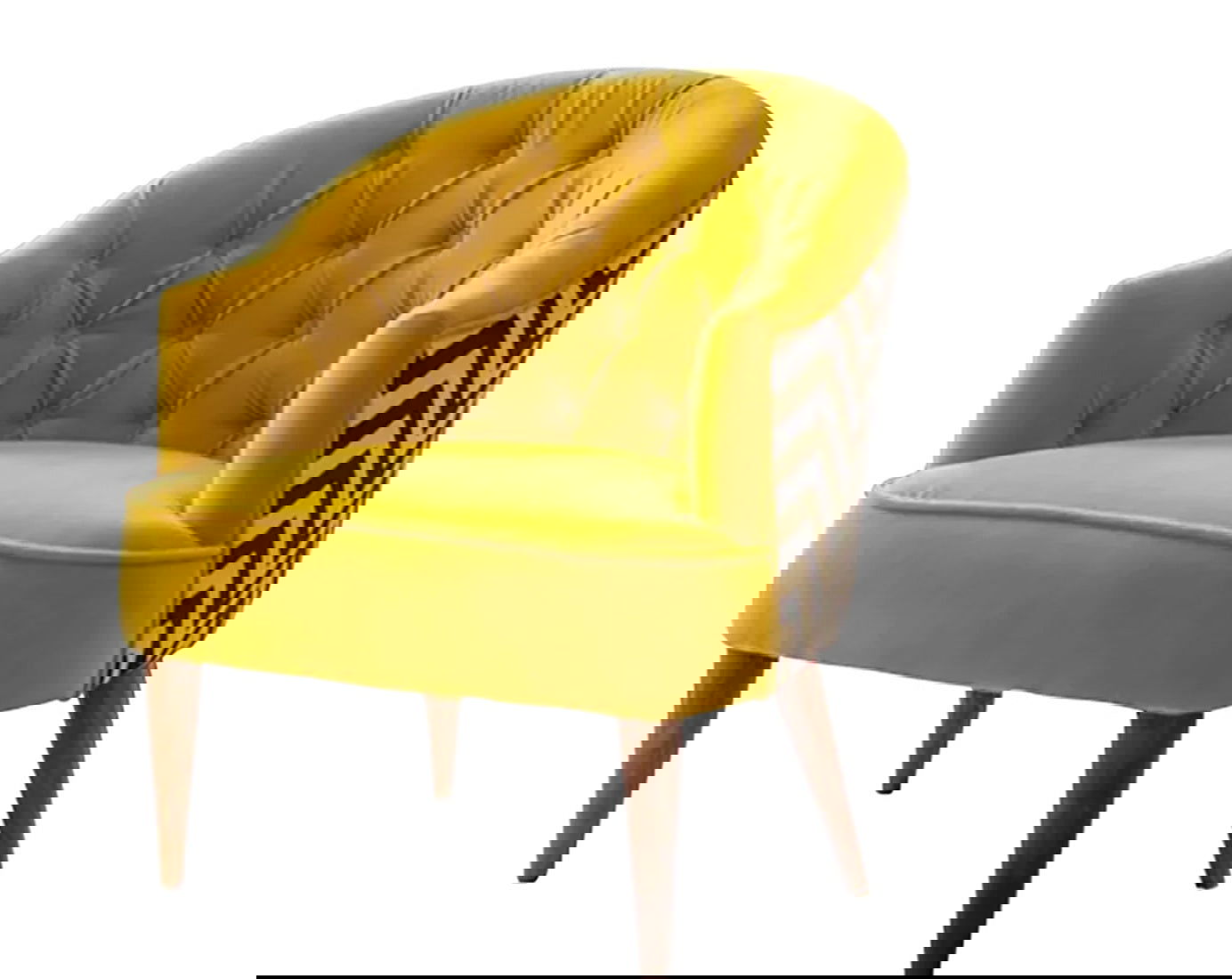 Tufted Buttons Backrest Single Seater Chair -