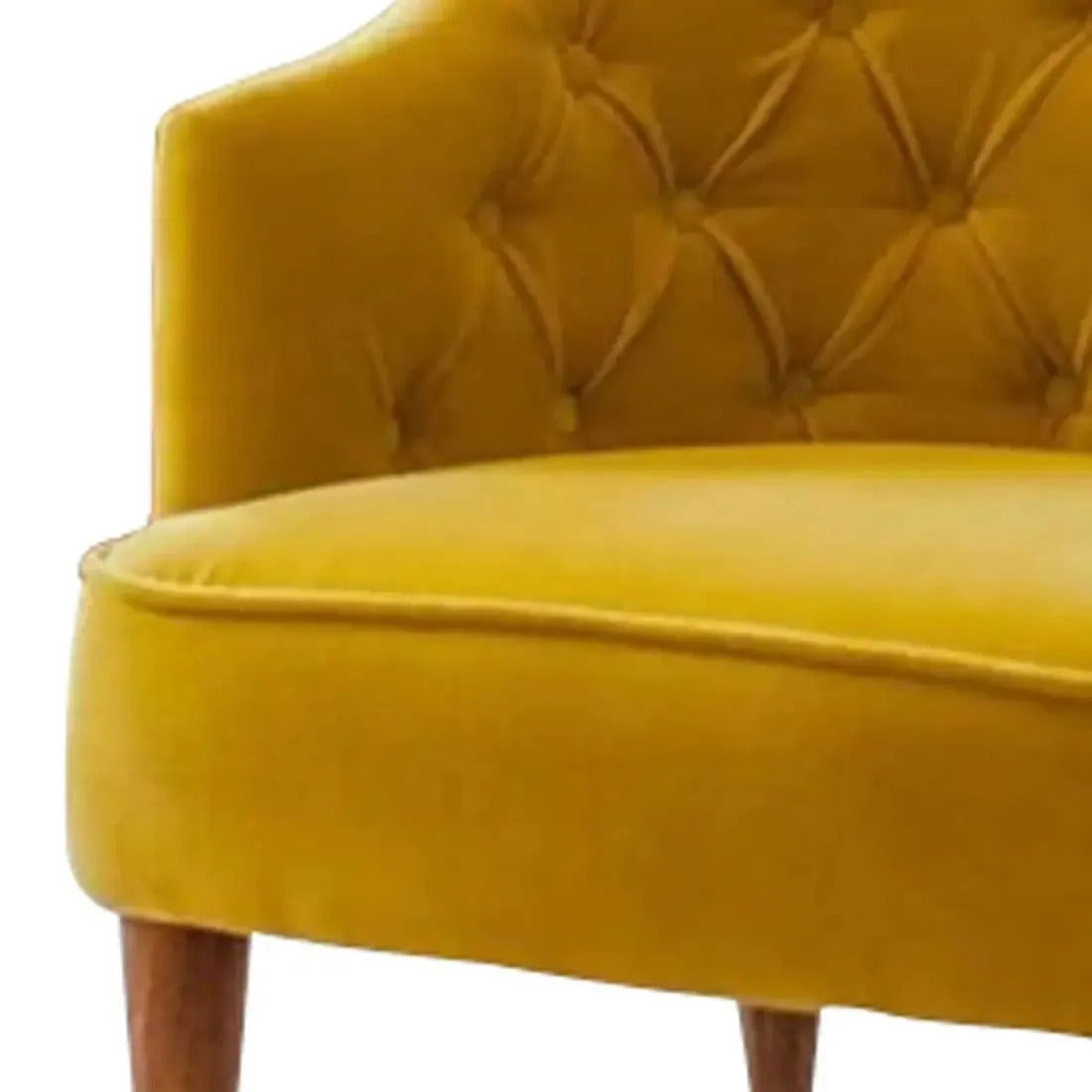 Tufted Buttons Backrest Single Seater Chair -