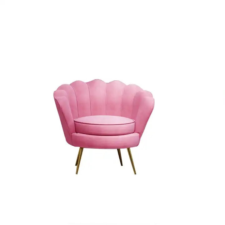 Tulip Velvet Chair, Single Seater Queen Lounge Chair -