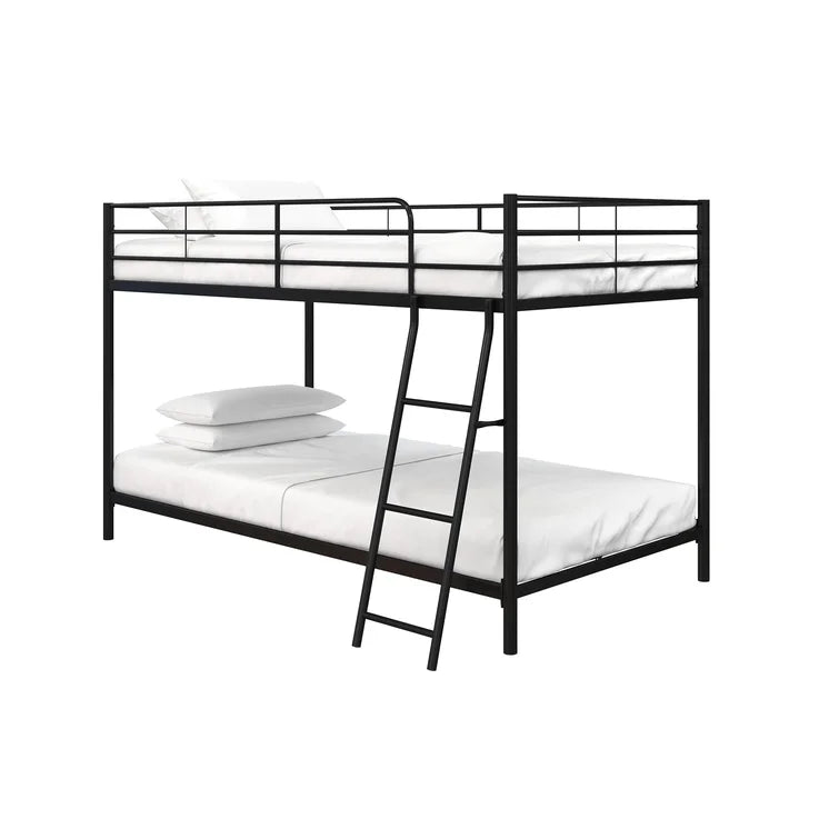 Twin Metal Bunk Bed with Mesh Frame - Black -