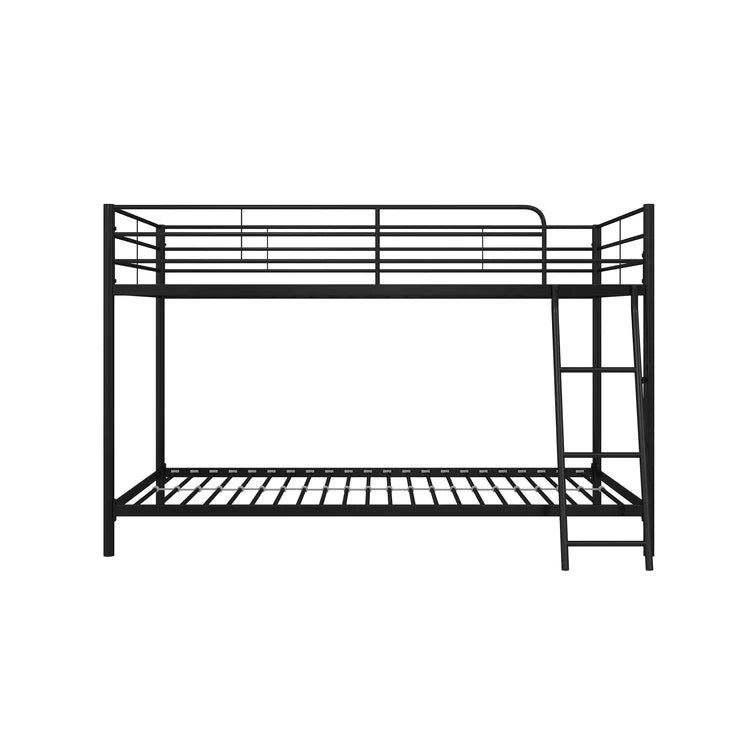 Twin Metal Bunk Bed with Mesh Frame - Black -