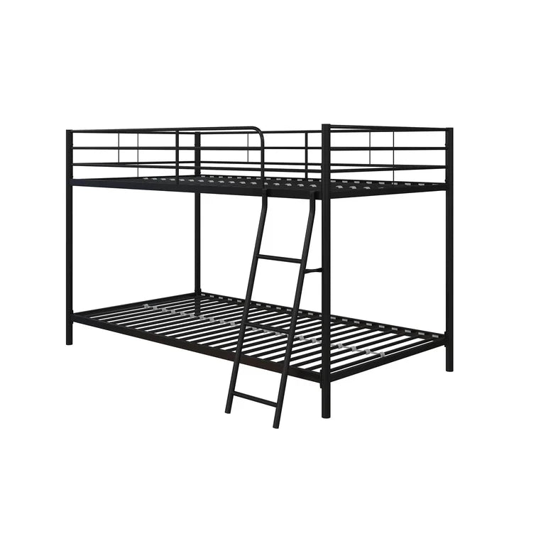 Twin Metal Bunk Bed with Mesh Frame - Black -