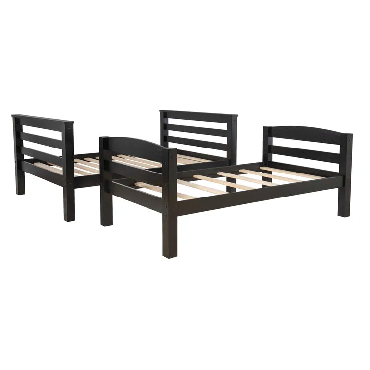 Twin Over Full Bunk Bed with Slant Ladder -