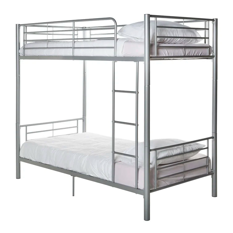 Twin over Twin Metal Bunk Bed, Sturdy Frame with Metal Slats -