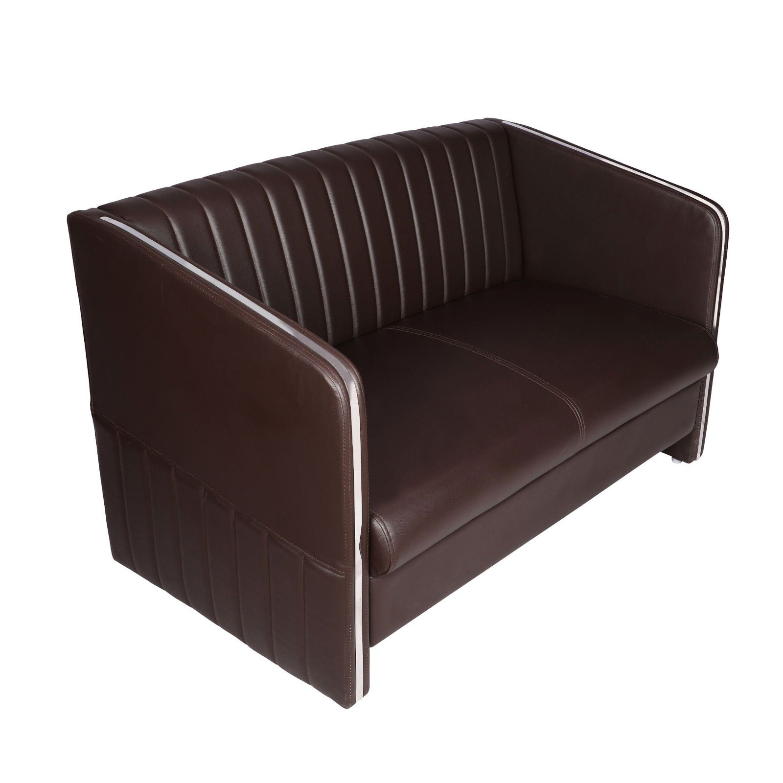 Two Seater Leatherette Sofa with Wooden Frame Classic -