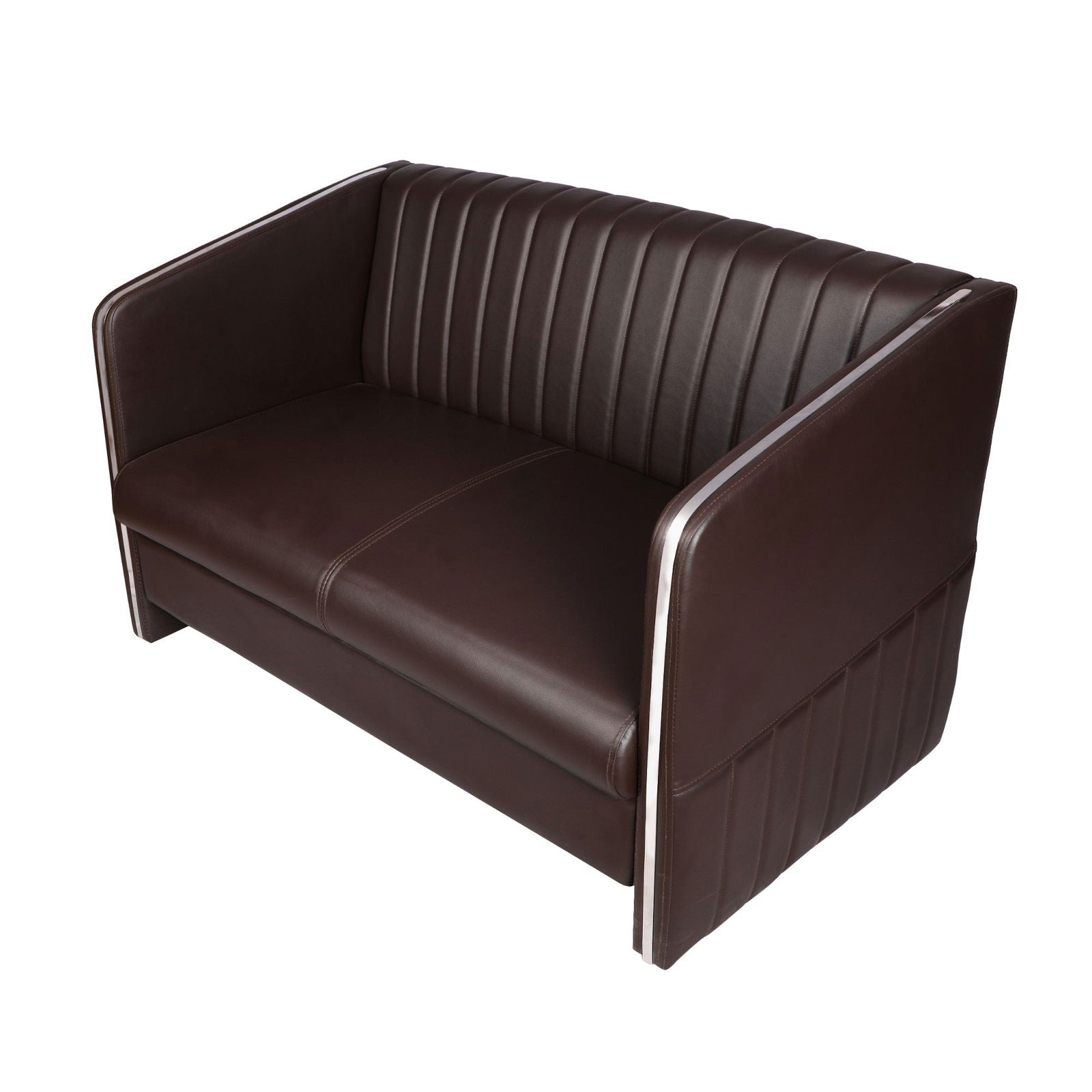 Two Seater Leatherette Sofa with Wooden Frame Classic -