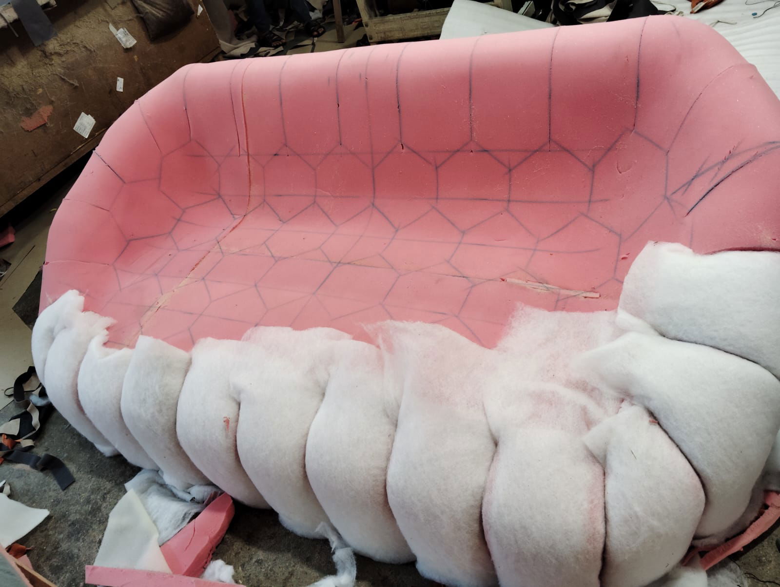 Two and Three Seater Designer Bubble Fabric Sofa -