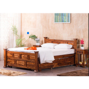 Wooden Bed for Home Furniture – Smart Space-Saving King Size Wooden Bed with Hydraulic Storage | Modern Design, Polished Finish