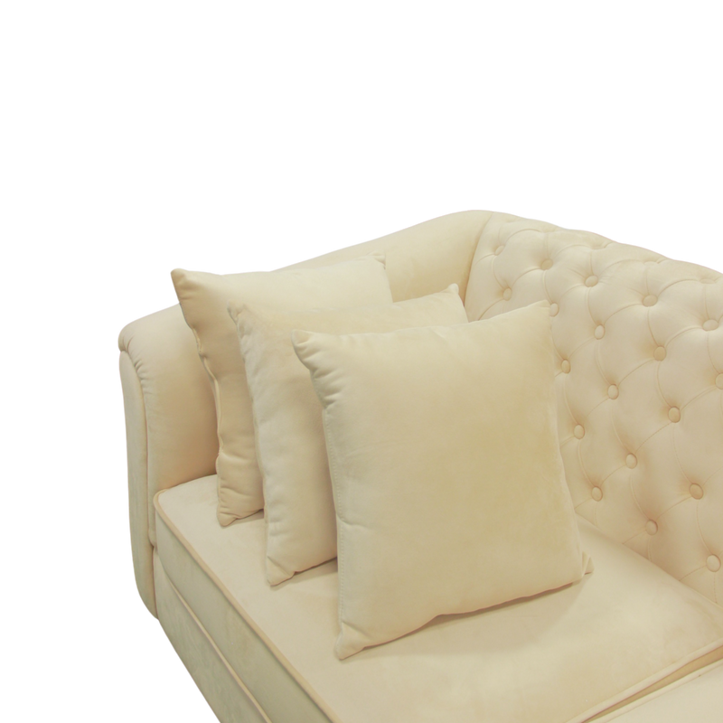 3 Seater Velvet Sofa Fully Cushioned Classic