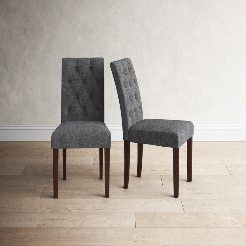 Upholstered Dining Chair in Solid Black -