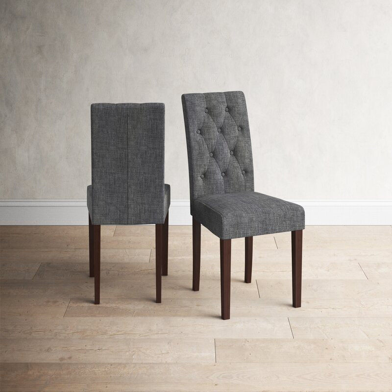 Upholstered Dining Chair in Solid Black -