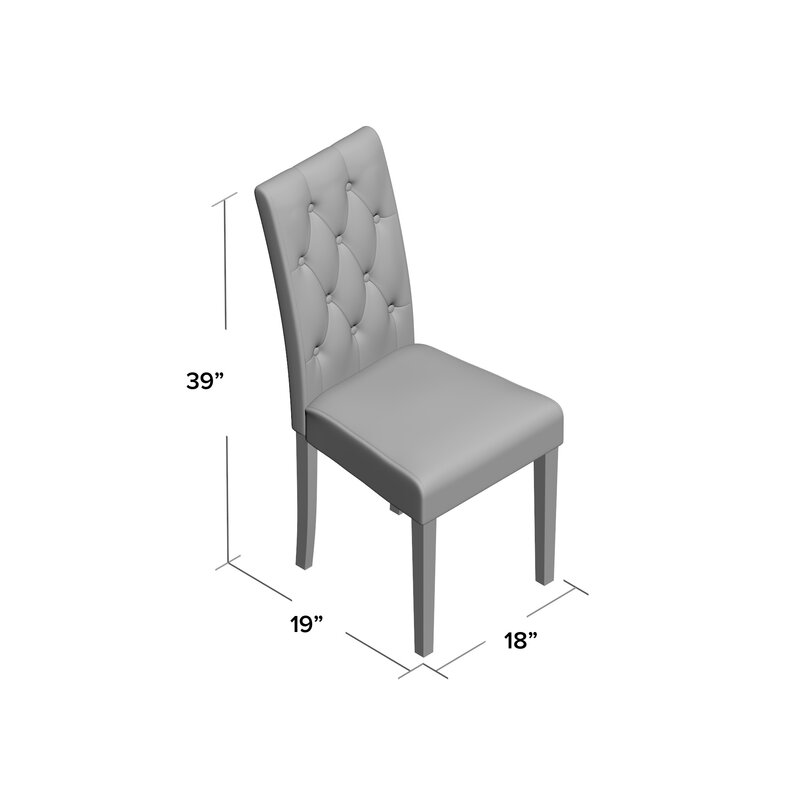 Upholstered Dining Chair in Solid Black -