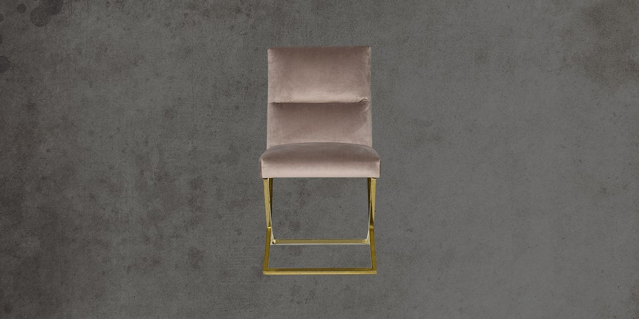 Upholstered Dining Chair with Steel Frame Base -