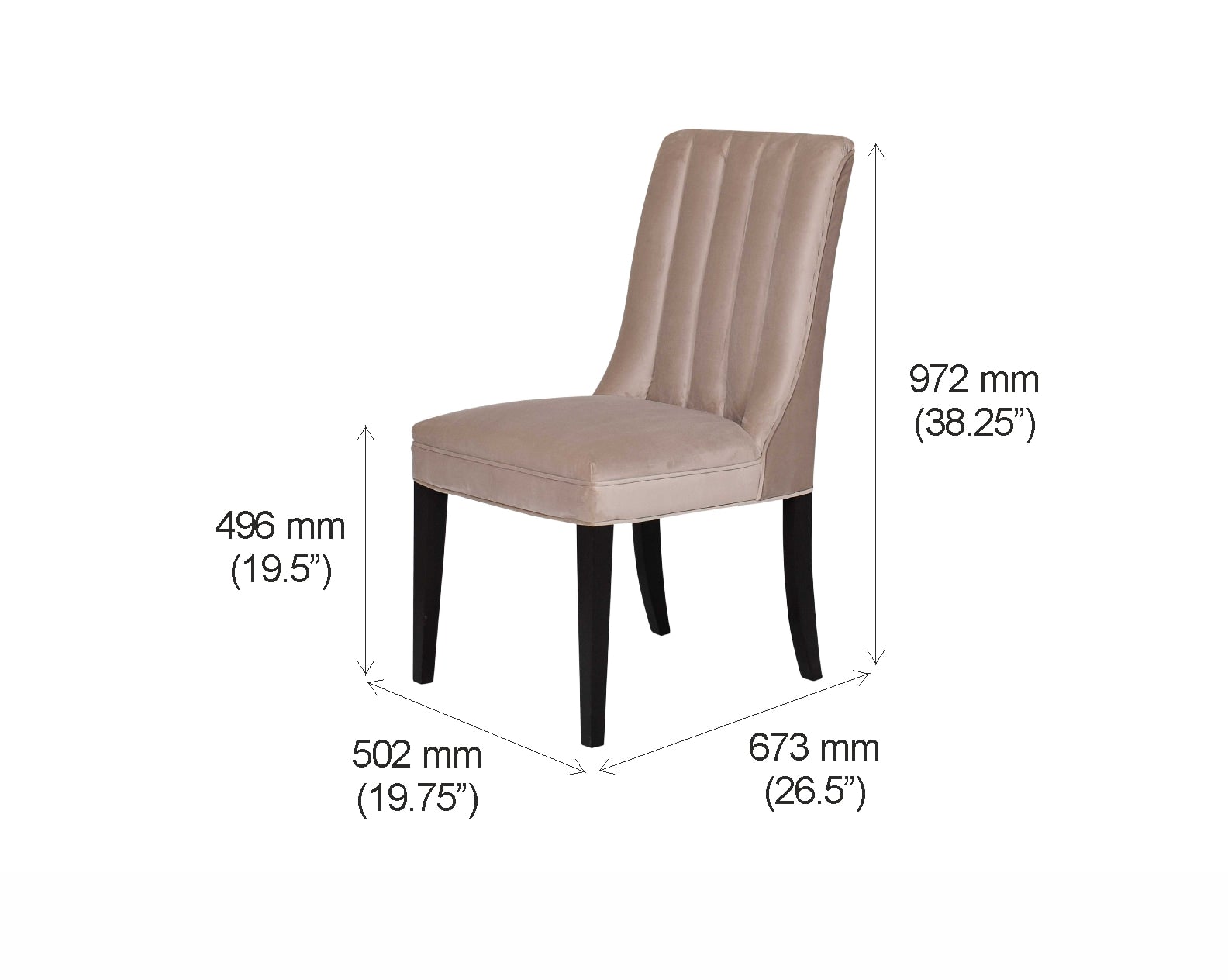 Upholstered Dining Chair with Wooden Frame Base -