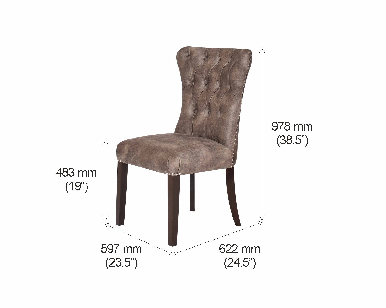 Upholstered Dining Chair with Wooden Frame Base -