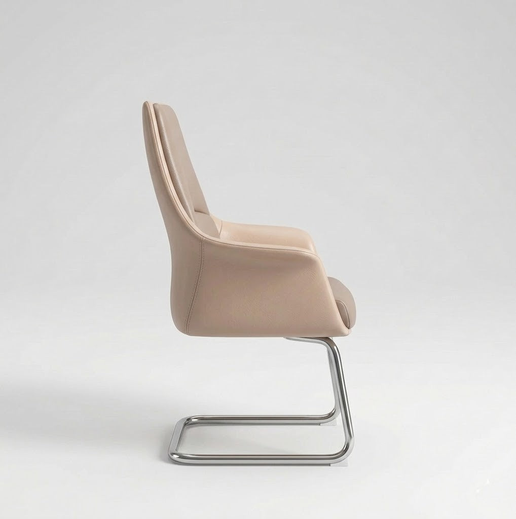 Modern Premium Visitor Chair with Cushioned Seat, Ergonomic Backrest and Chrome Metal Leg Base for Office, Reception, Waiting Area