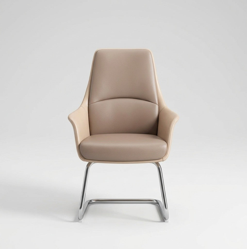 Modern Premium Visitor Chair with Cushioned Seat, Ergonomic Backrest and Chrome Metal Leg Base for Office, Reception, Waiting Area