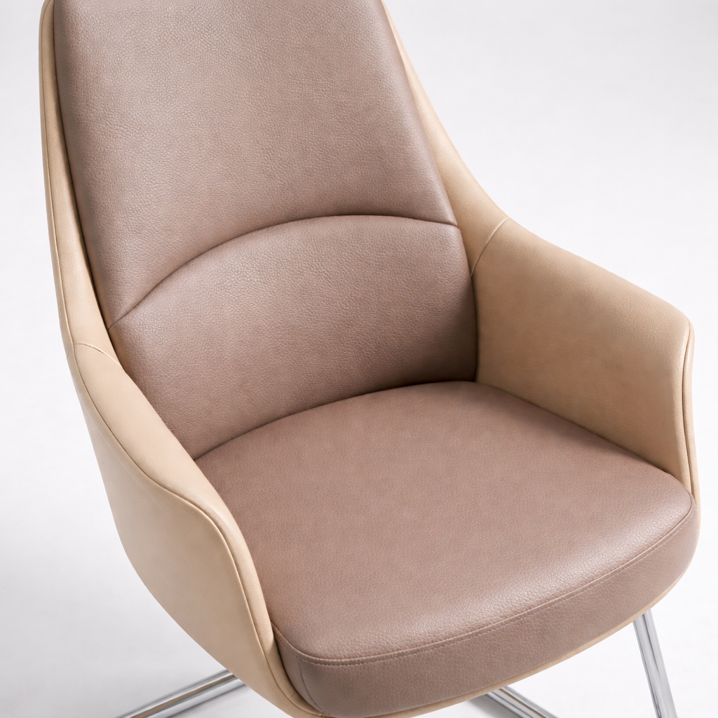 Modern Premium Visitor Chair with Cushioned Seat, Ergonomic Backrest and Chrome Metal Leg Base for Office, Reception, Waiting Area