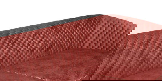 Velvet 3 Seater Sofa In Rustic Red Color -