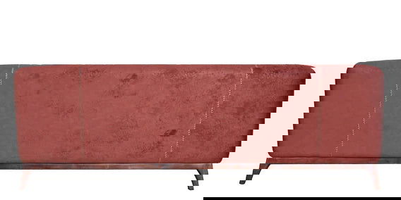 Velvet 3 Seater Sofa In Rustic Red Color -