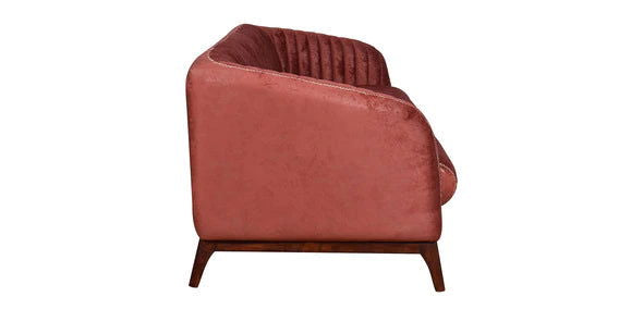 Velvet 3 Seater Sofa In Rustic Red Color -